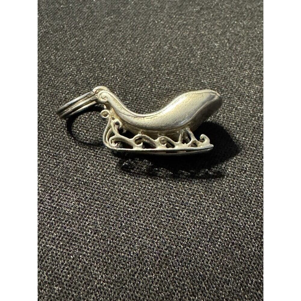 Sterling Silver Tested Not Marked Santa’s Sleigh Pendant